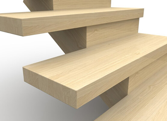 schody drewniane, pol podparte, bez podstopni
