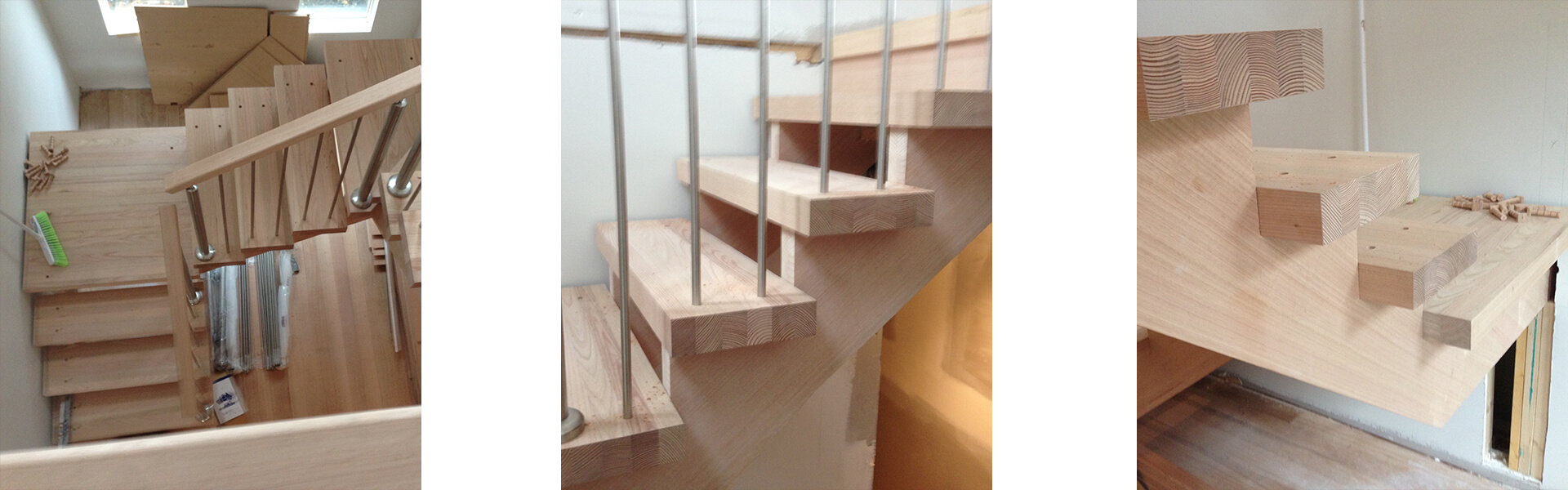 schody drewniane zabiegowe wewnętrzne bez podstopni, nakładane